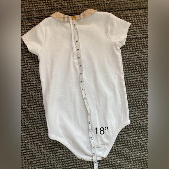 🔥NWOT🔥BURBERRY NOVA CHECK Baby/Toddler S/S White Onsie👶18 months/2T🔥Unisex - Picture 9 of 12